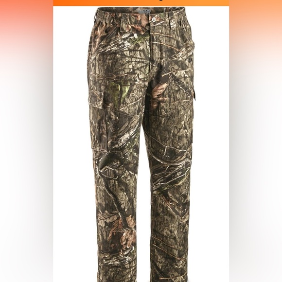 Mossy Oak men’s camo cargo pants with elastic waist and velcro - Picture 1 of 6